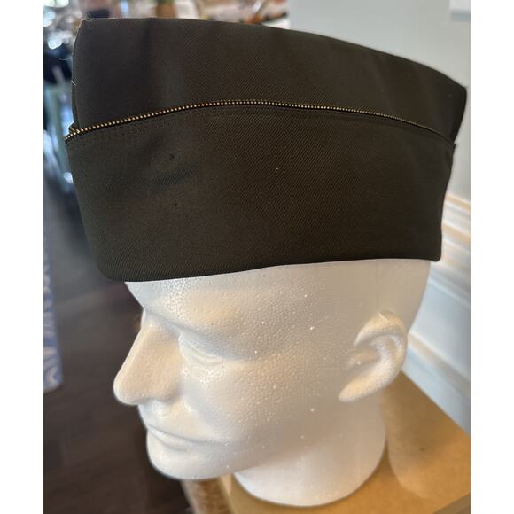 Vintage Military Garrison Cap Flight Hat Ace Dark Green Preowned Never Worn Mint - Picture 2 of 3